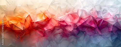 abstract colorful background with triangles and triangles, in the style of molecular structures, light gray and light crimson, white background. Generative AI photo