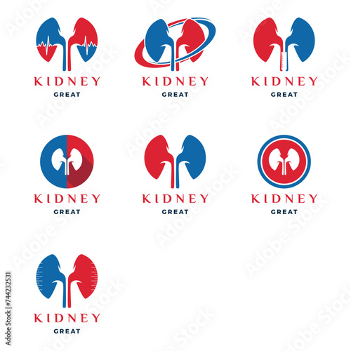 Set of Kidney Icon Logo Design Template