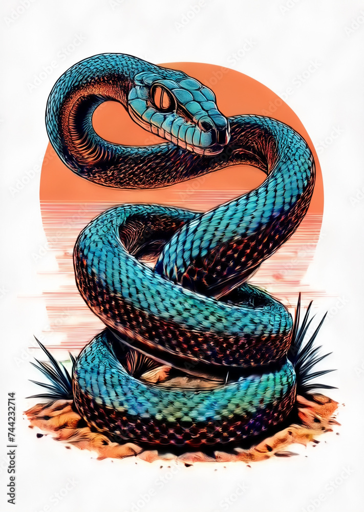 Fototapeta premium snake on a white background