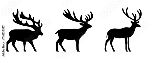 Set Deer collection - vector silhouette