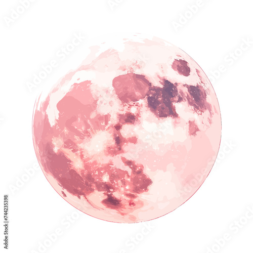 Vector of full moon isolated on white background