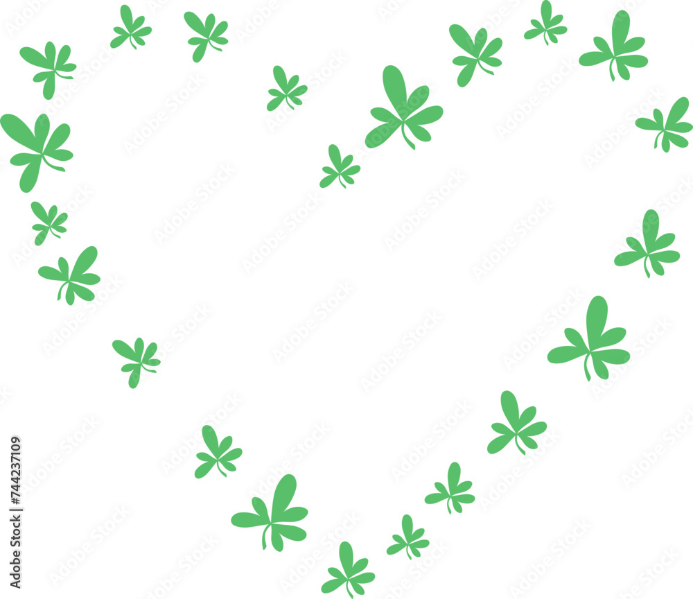 Clover Leaves Heart Shaped Border Frame St Patricks Day Clover Leaves Heart Shaped Border Frame St Patricks Day