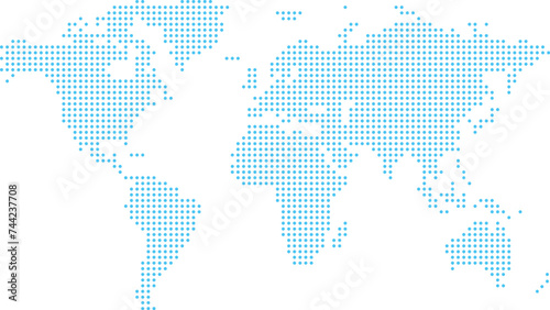 青のドットの世界地図