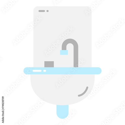 Illustrationn of Bathroom Sink design Flat Icon photo