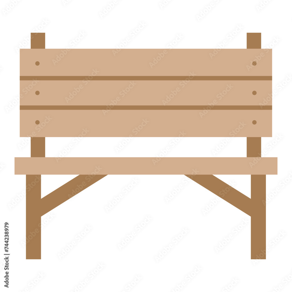 Illustration of Wooden Chair design Flat Icon Illustration of Wooden Chair design Flat Icon