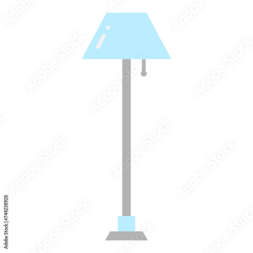 Illustration of Floor Lamp design Flat Icon