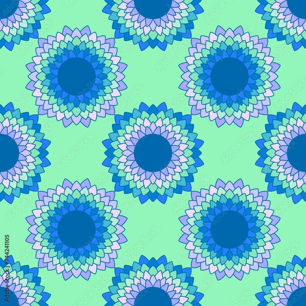 Summer floral print seamless mandala flower pattern for fabrics and wrapping paper and kids clothes textiles Summer floral print seamless mandala flower pattern for fabrics and wrapping paper and kids clothes textiles