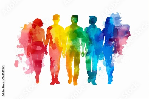 LGBTQ Pride social freedom. Rainbow unshakable colorful lgbtq+ asylum diversity Flag. Gradient motley colored patience LGBT rights parade festival baby blue diverse gender illustration