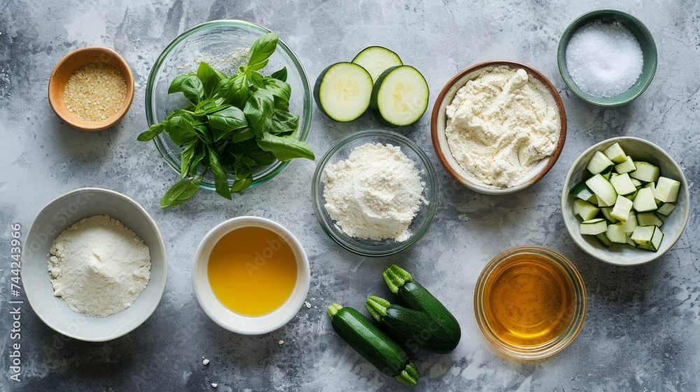 ingredients to make a zucchini dessert. generative ai ingredients to make a zucchini dessert. generative ai