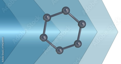 Wallpaper Mural Image of 3d micro of molecules and blue arrows on white background Torontodigital.ca