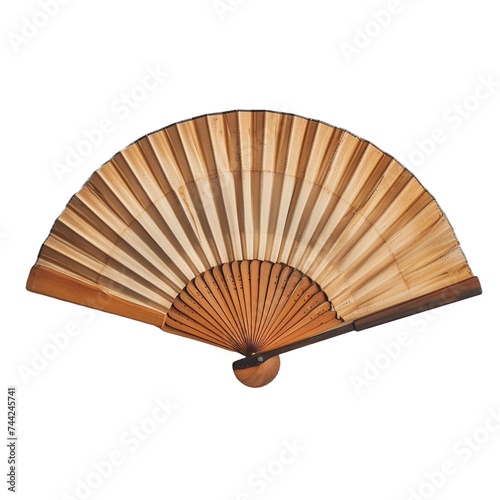 wooden fan isolated on transparent background created using generative Ai tools