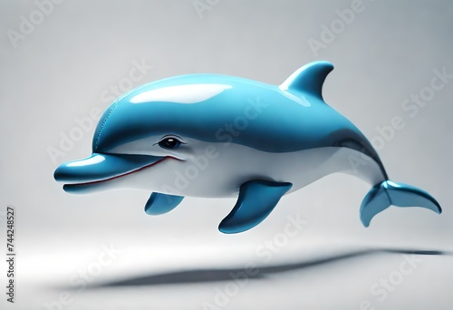 a fictional unbranded isolated plastic toy dolphin