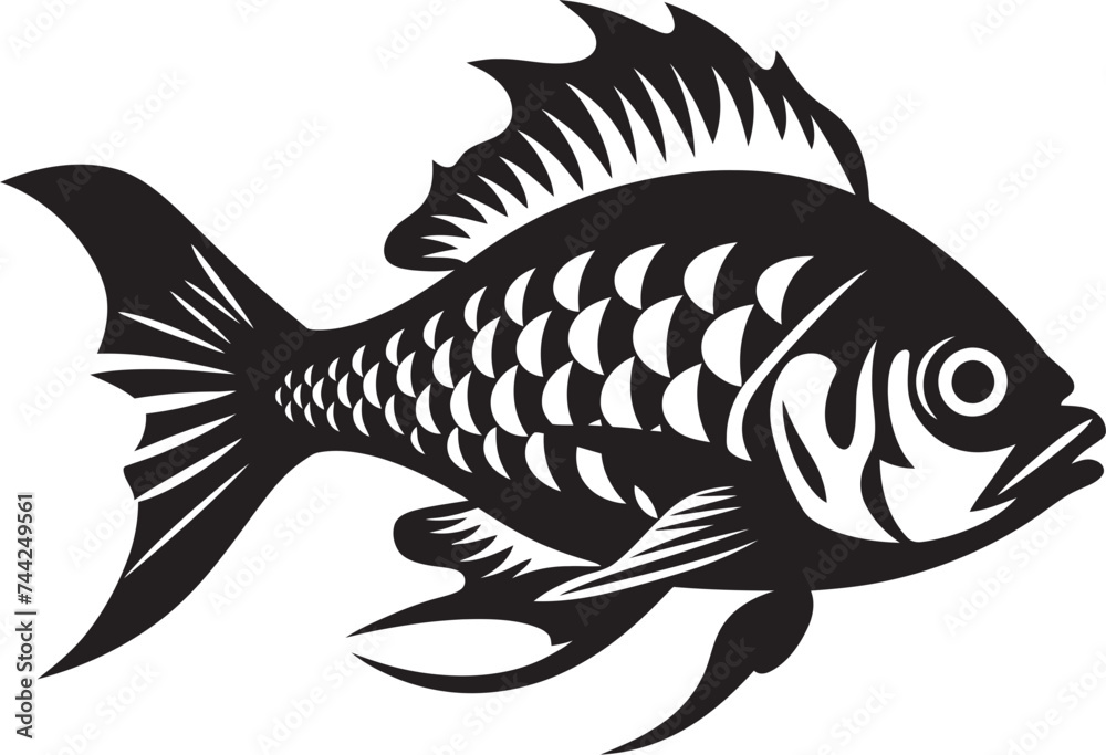 Underwater Odyssey Tropical River Fish Vector Set Coastal Cartoons Black Vector Fish Clip Art Underwater Odyssey Tropical River Fish Vector Set Coastal Cartoons Black Vector Fish Clip Art