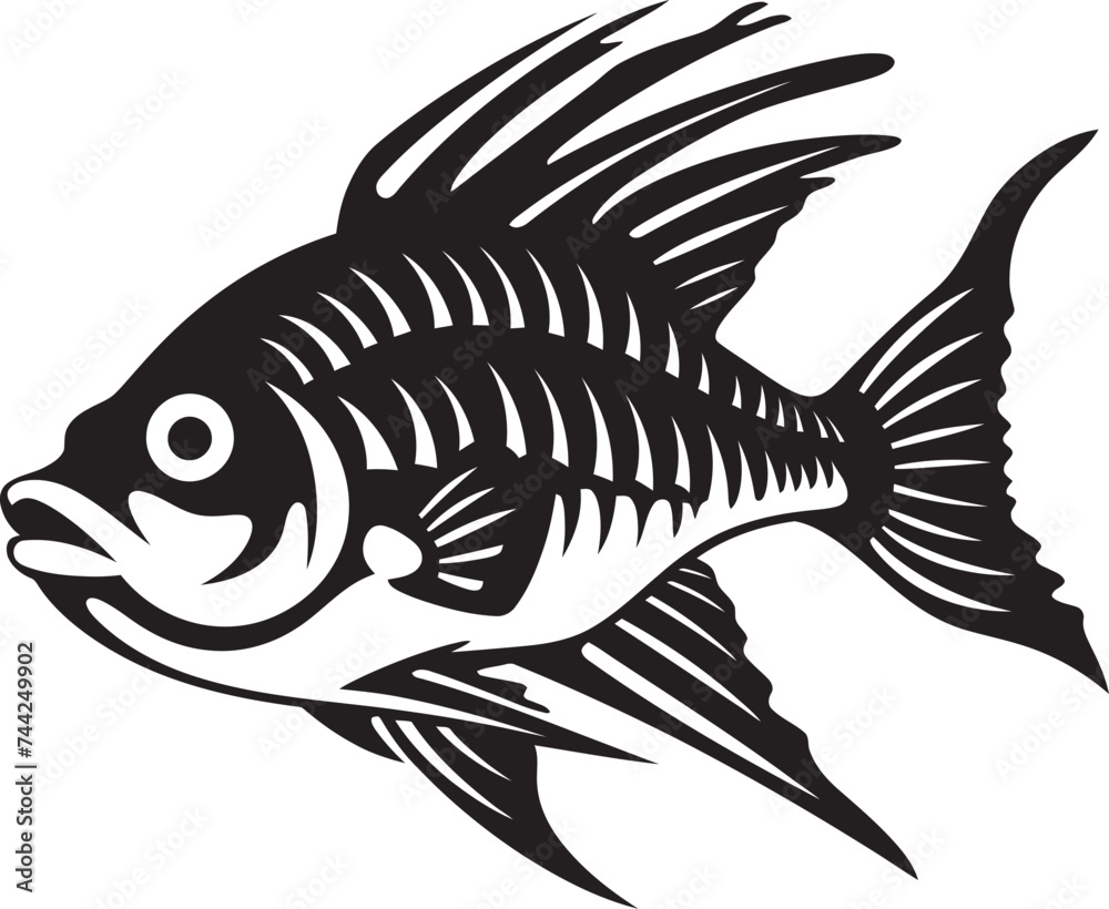 Marine Marvels Vector Tropical River Fish Sketch Freshwater Fantasia Black Vector Fish Outline Marine Marvels Vector Tropical River Fish Sketch Freshwater Fantasia Black Vector Fish Outline