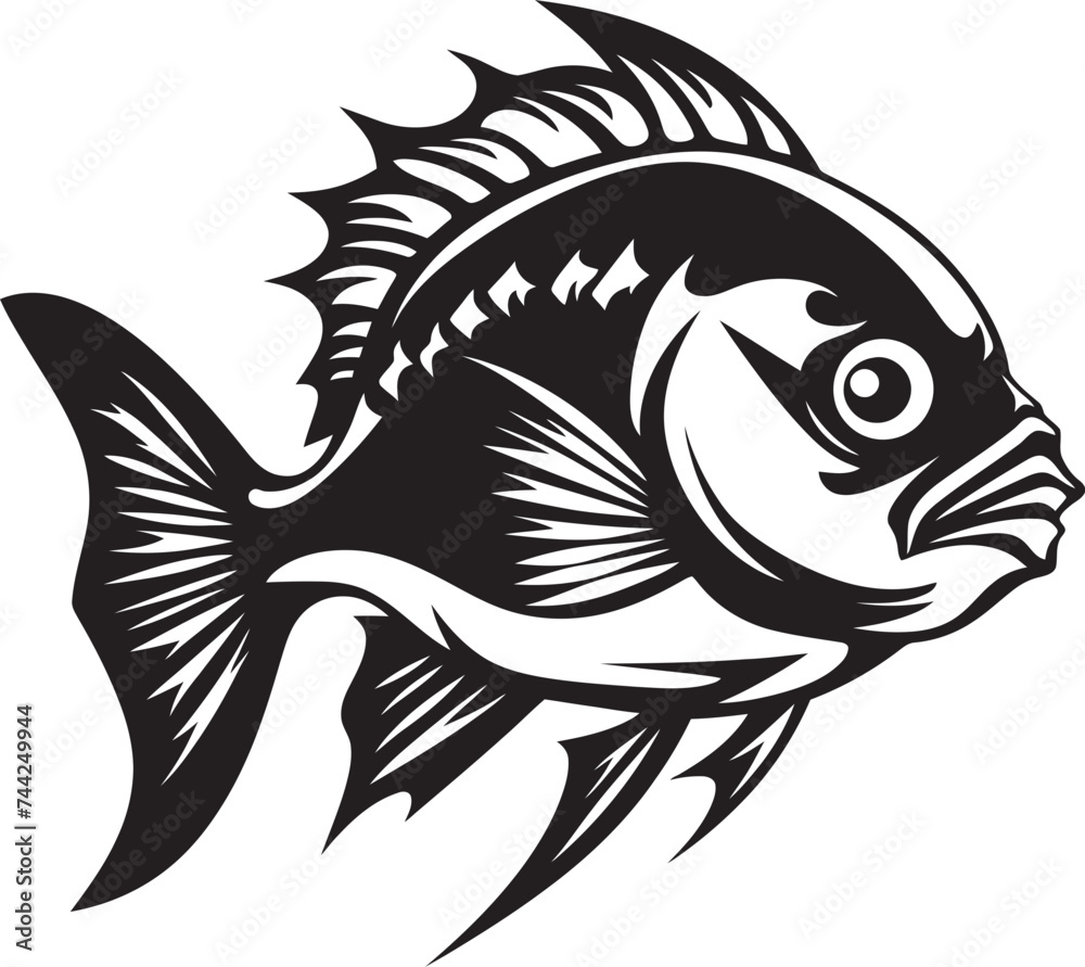 Marine Minimalism Black Vector Fish Icons for Tropical River Environments Aquatic Abundance Vector Tropical River Fish Graphics in Black Marine Minimalism Black Vector Fish Icons for Tropical River Environments Aquatic Abundance Vector Tropical River Fish Graphics in Black
