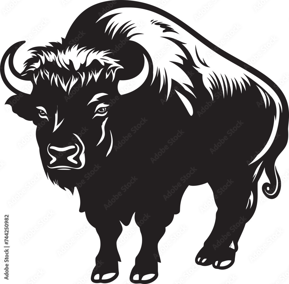 Fototapeta premium The Bison Way Strength, Freedom, and Power Black Bison Icon A Symbol for Generations