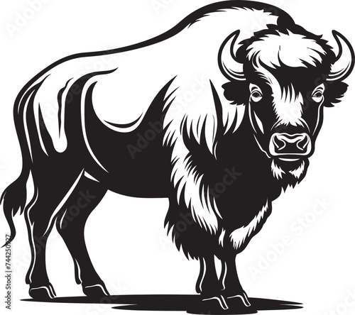 The Powerful Spirit Black Bison Logo Design Unveiling the Primal Power Black Bison Icon