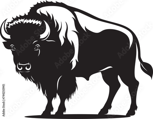 Honoring Traditions Black Bison Logo Echoes of the Wild Black Bison Vector Graphic