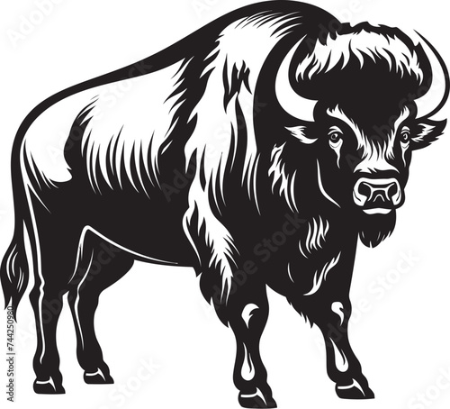 Fototapeta Naklejka Na Ścianę i Meble -  Bison Silhouette A Timeless Logo Icon Black and Sleek The Modern Bison