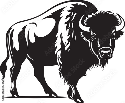 Black Bison Where Wilderness Meets Majesty Echoes of Thunder Black Bison Logo Design