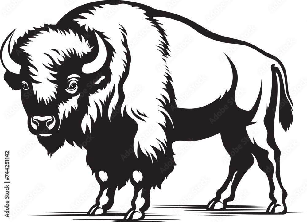 The Black Silhouette A Powerful Bison Icon Modern Strength Black Bison Logo The Black Silhouette A Powerful Bison Icon Modern Strength Black Bison Logo