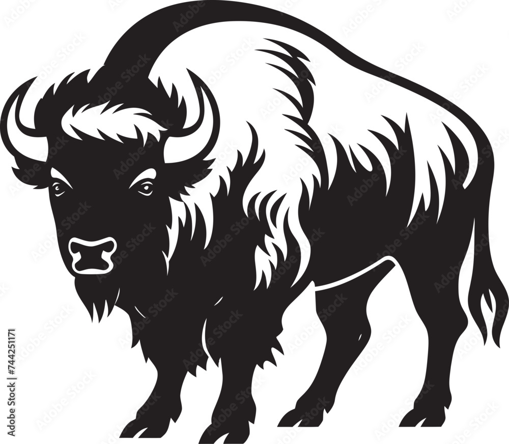 Bison Silhouette A Vector Icon for Leaders Whispers of the Plains Black Bison Vector Icon Bison Silhouette A Vector Icon for Leaders Whispers of the Plains Black Bison Vector Icon