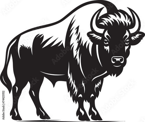 Bison Power Black Vector Design Wild and Untamed Black Bison Graphic