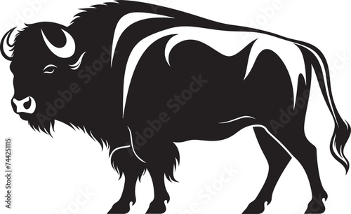 Stand Tall and Be Seen Black Bison Logo Design Build Brand Authority with the Black Bison Icon