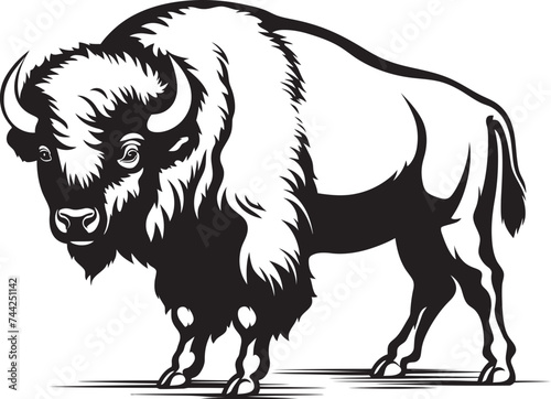 The Black Silhouette A Powerful Bison Icon Modern Strength Black Bison Logo