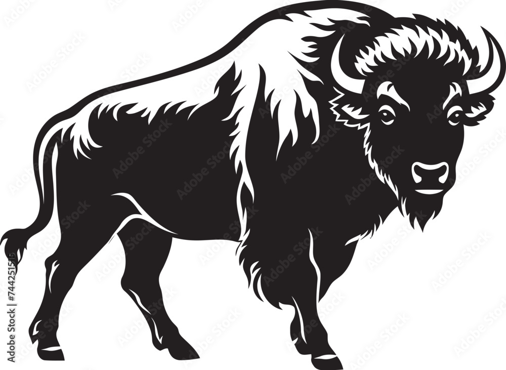 The Essence of the Wild Black Bison Vector Graphic Black Bison A Timeless Symbol of the American West