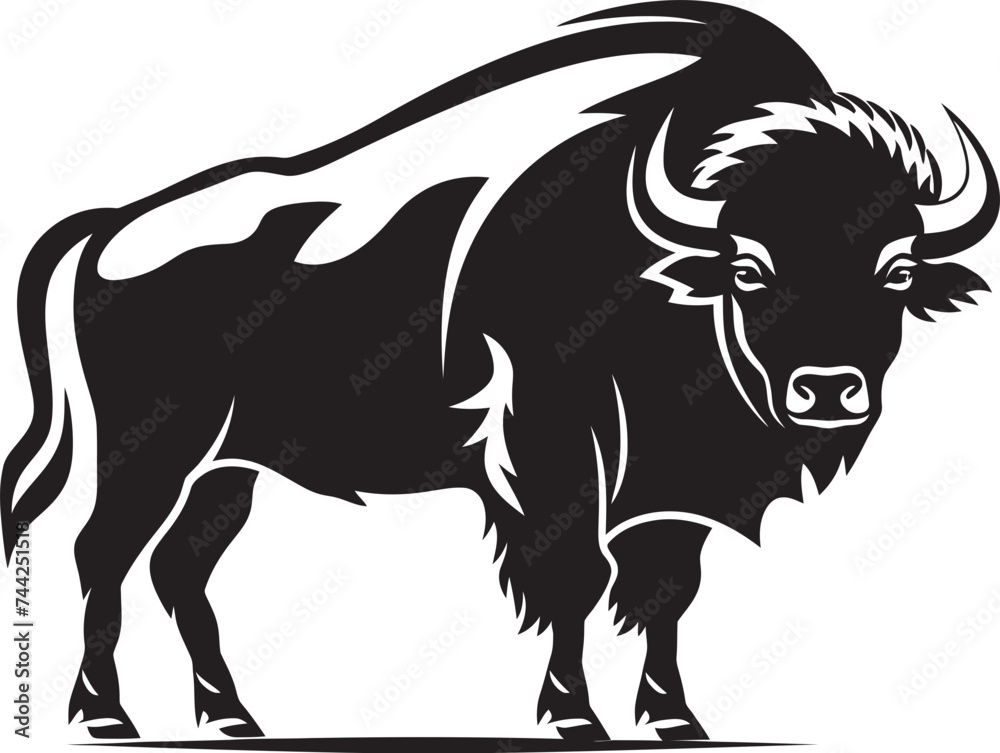 Bison Education Where Strength Meets Knowledge Black Bison A Minimalist Logo Icon