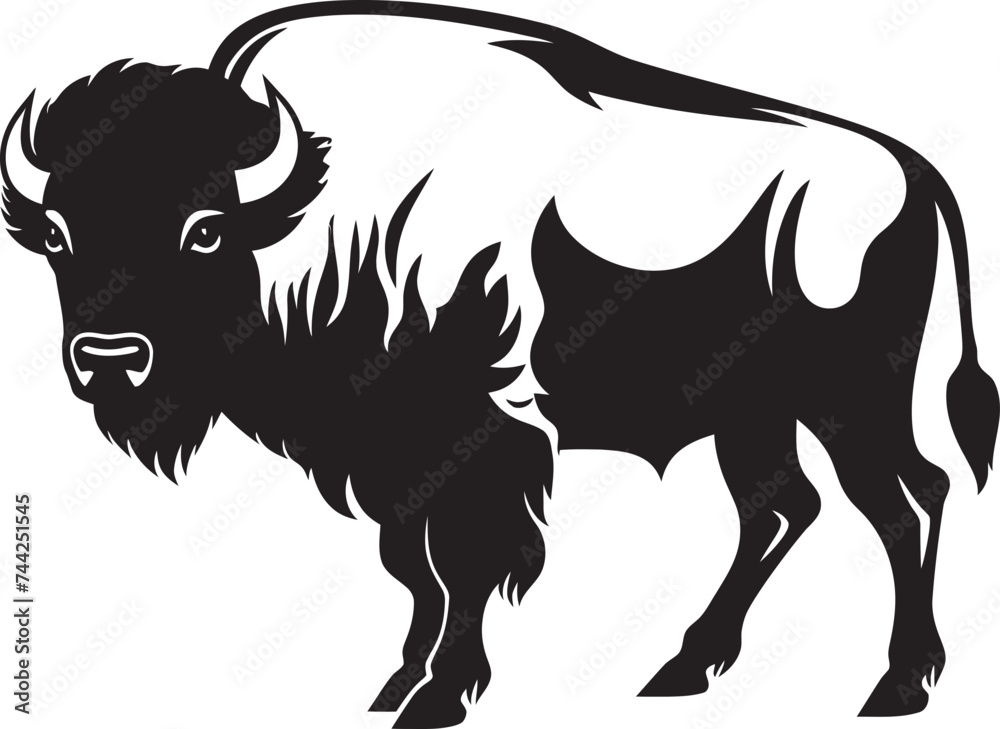 The Majesty of the Plains Black Bison Vector Design Black Bison Bold. Untamed.
