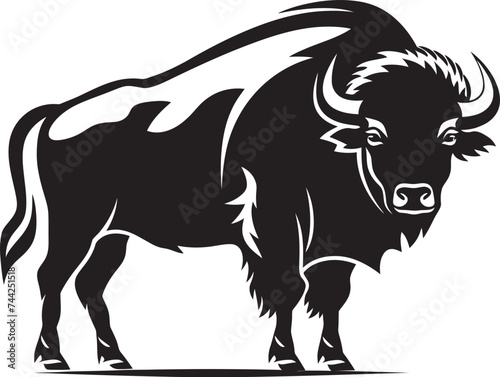 Bison Education Where Strength Meets Knowledge Black Bison A Minimalist Logo Icon