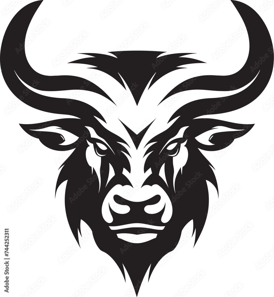 Pioneering Spirit A Bull Head Icon for Trailblazing Brands Always on the Rise A Bull Mascot for Upward Mobility