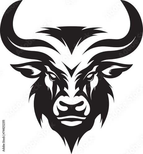 Pioneering Spirit A Bull Head Icon for Trailblazing Brands Always on the Rise A Bull Mascot for Upward Mobility