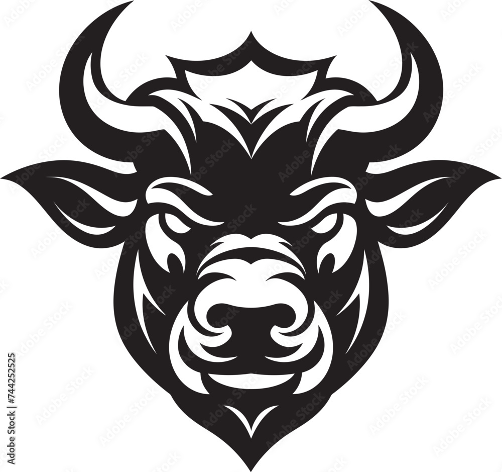 Moo ving Forward with Confidence A Black and White Bull Icon Unleash Your Brands Strength A Black and White Bull Mascot