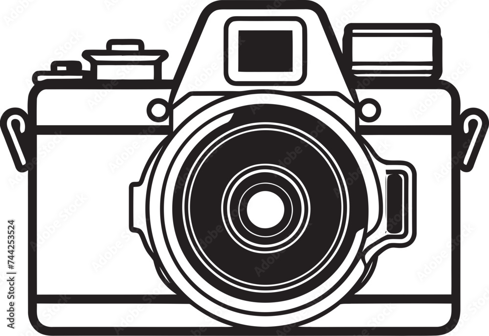 Capture the Joy A Modern Camera Silhouette for Happy Brands Lineart Lens A Camera Design with a Wink