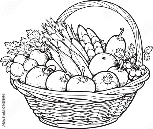 Harvest Haven Vegetable Basket Coloring Bonanza Bounty Bliss Farm Fresh Veggie Coloring Adventure