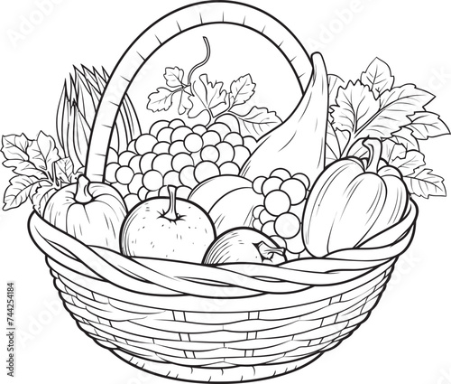 Veggie Delight Coloring Bounty Basket Bliss Harvest Haven Vibrant Veggies Coloring Bonanza
