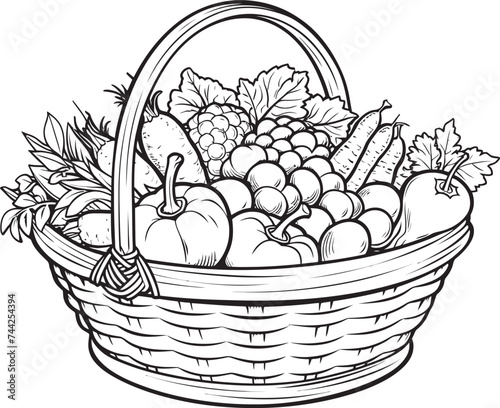 Фотография Garden Gnomes Delight Color a Basket of Yummy Veggies Growing Goodness Coloring