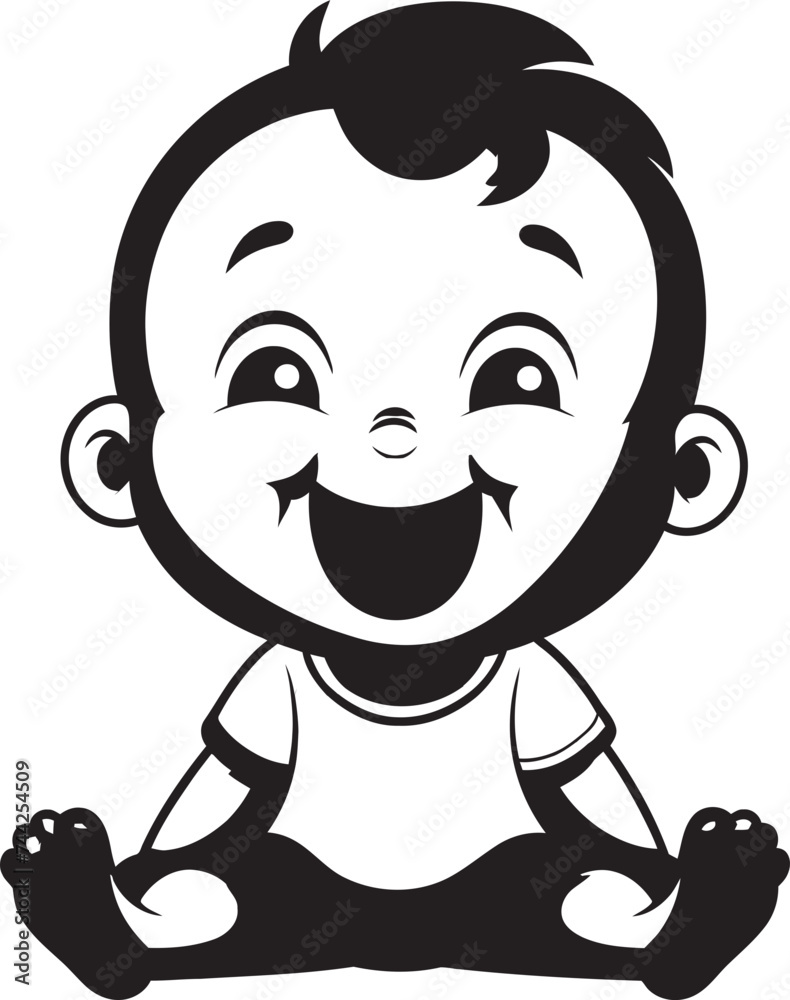 Enchanting Infant Laughter Emblem Black Logo Playful Baby Chuckles Symbol Vector Design Enchanting Infant Laughter Emblem Black Logo Playful Baby Chuckles Symbol Vector Design