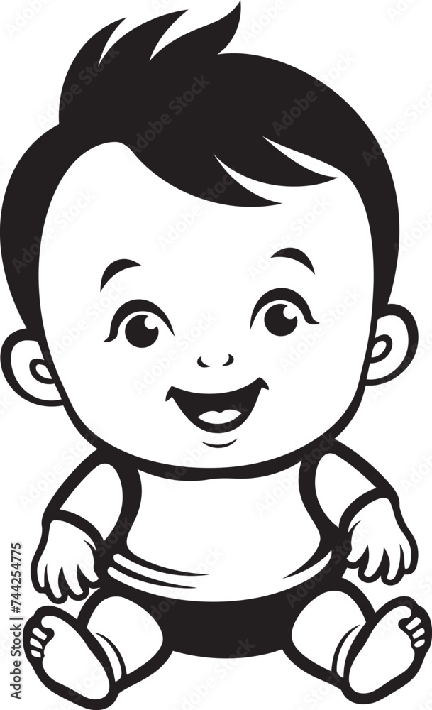 Playful Infant Chuckles Icon Vector Illustration Happy Baby Giggles Badge Black Design Playful Infant Chuckles Icon Vector Illustration Happy Baby Giggles Badge Black Design