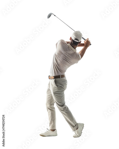 Golfer Swinging Club