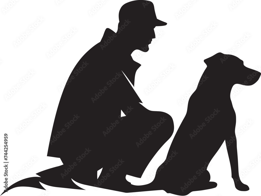 Loyal Pooch and Pal Icon Graphic Symbol Dog Owner Bond Emblem Vector Icon Design Loyal Pooch and Pal Icon Graphic Symbol Dog Owner Bond Emblem Vector Icon Design