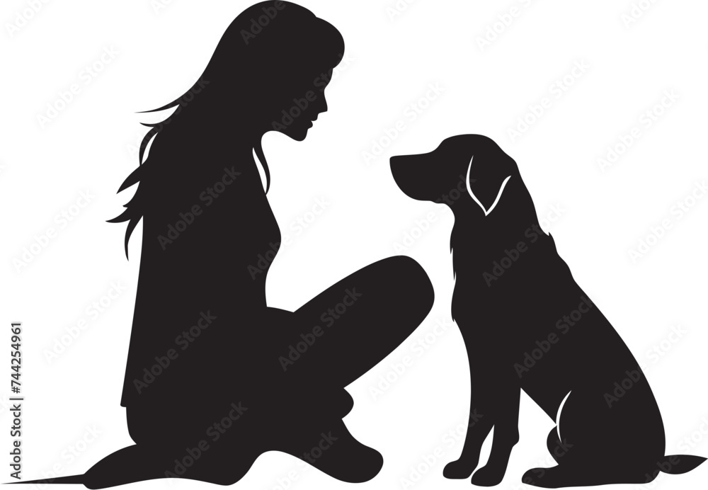 Obraz premium Canine Companion Connection Vector Black Logo Design Loyal Pooch and Pal Icon Graphic Symbol