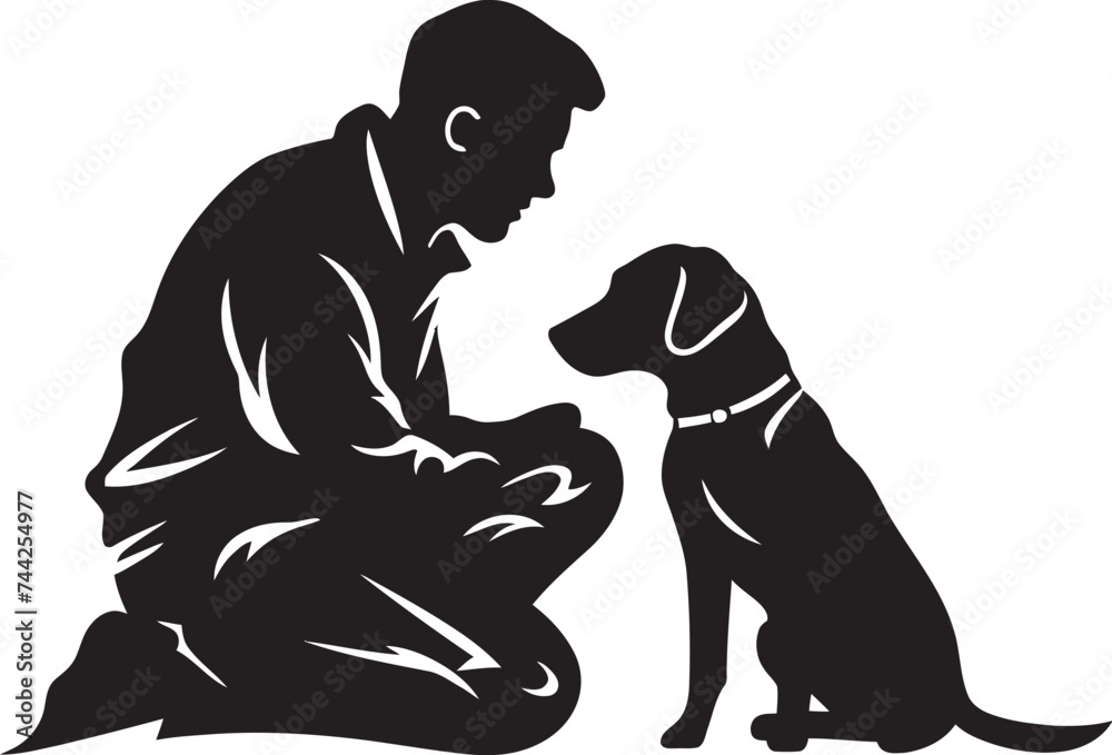 Faithful Fido Emblem Vector Graphic Symbol Canine Companion Loyalty Icon Black Vector Design Faithful Fido Emblem Vector Graphic Symbol Canine Companion Loyalty Icon Black Vector Design