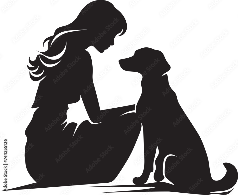 Canine Creations Vector Design for Dog and Owner Connection Pawprints of Friendship Icon Graphics for Dog and Owner