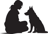 Pawsitively Stylish Vector Design for Dog and Human Canine Connection Black Icon for Dog and Owner Duo