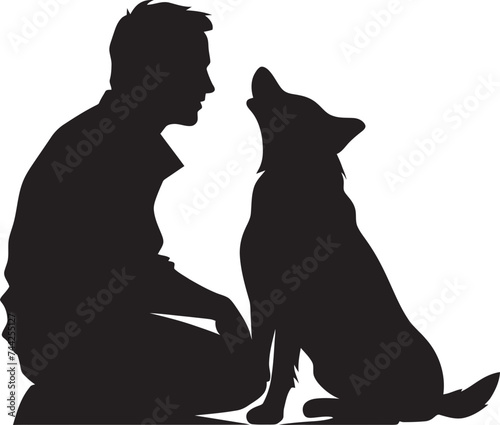 Pawprints of Friendship Icon Graphics for Dog and Owner Companion Icons Vector Logo Design for Dog and Human