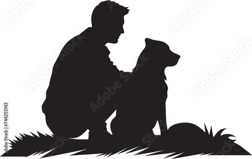Tail Wagging Icons Icon Graphics for Dog and Owner Logo Paw fect Harmony Vector Logo Design for Pet and Pal